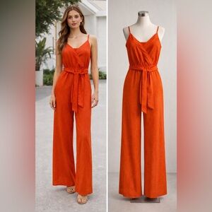 Flying Tomato Women's Orange Jumpsuit Resort Wear Vacation Summer